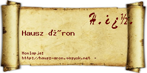Hausz Áron névjegykártya