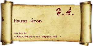 Hausz Áron névjegykártya